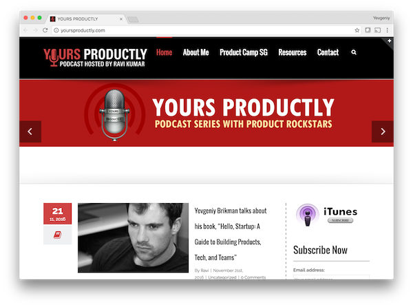 Yevgeniy Brikman on the Yours Productly Podcast